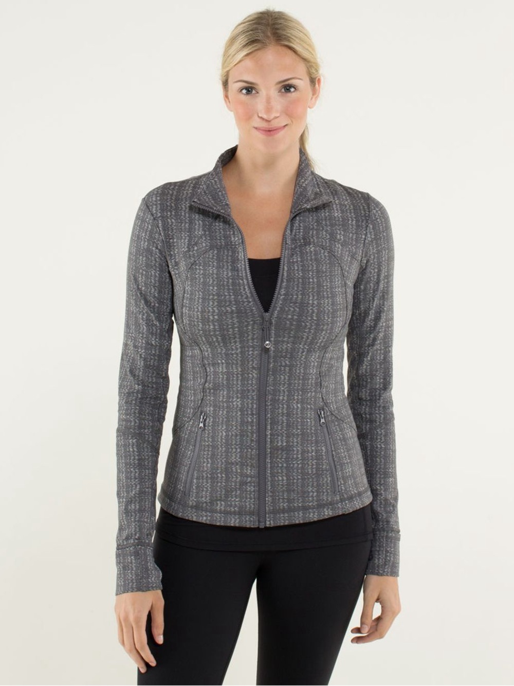 lululemon athletica Gray Textured Full-Zip Sweater